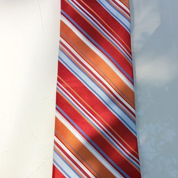 City of London Neck Tie 100% Silk Rep Stripes and Polka Dots - Picture 3 of 11